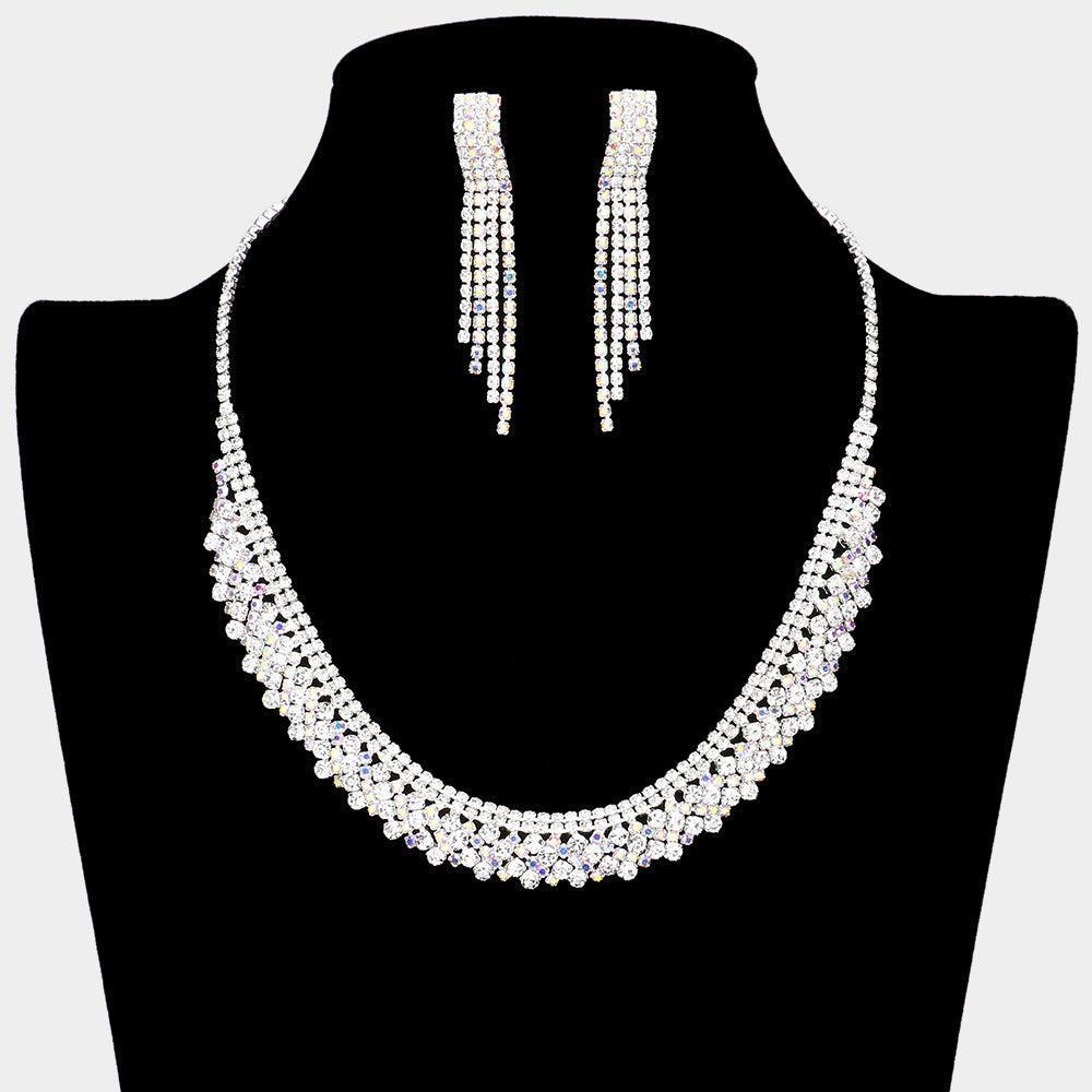 Silver Necklace Rhinestone Paved - Jewelry Store by Erik Rayo