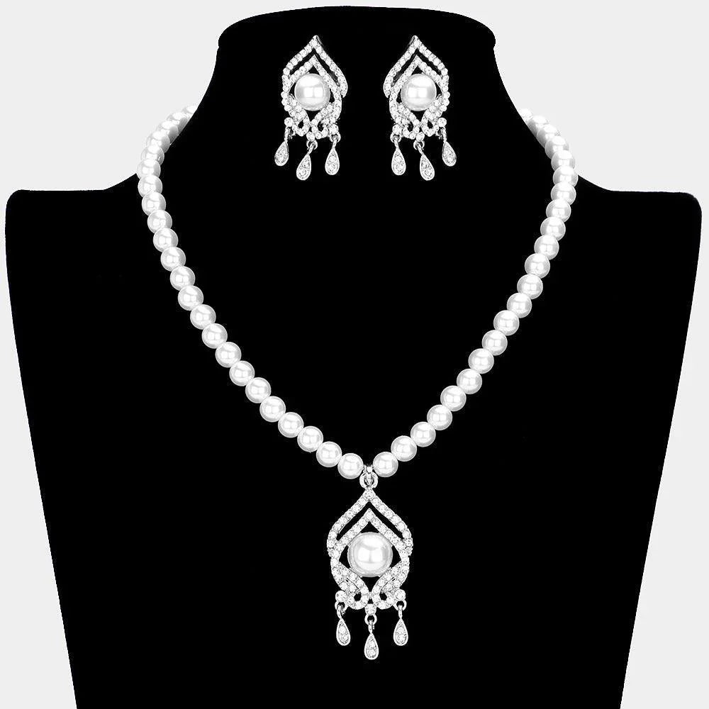 White Pearl Cluster Pendant Necklace - Jewelry Store by Erik Rayo