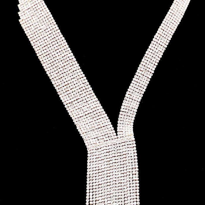 Gold Y Statement Necklace Rhinestone Paved - Jewelry Store by Erik Rayo