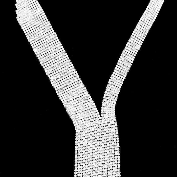 Clear Y Statement Necklace Rhinestone Paved - Jewelry Store by Erik Rayo