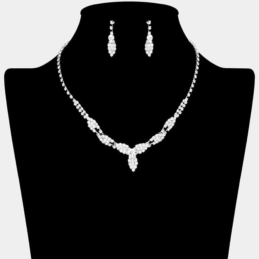 Clear Crystal Leaf Necklace Rhinestone Paved - Jewelry Store by Erik Rayo