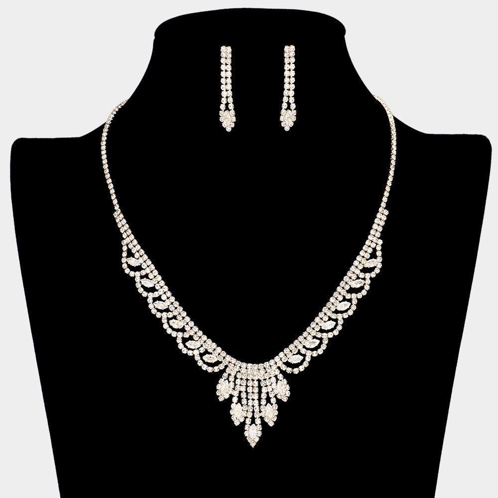 Gold CZ Marquise Stone Accented Necklace - Jewelry Store by Erik Rayo
