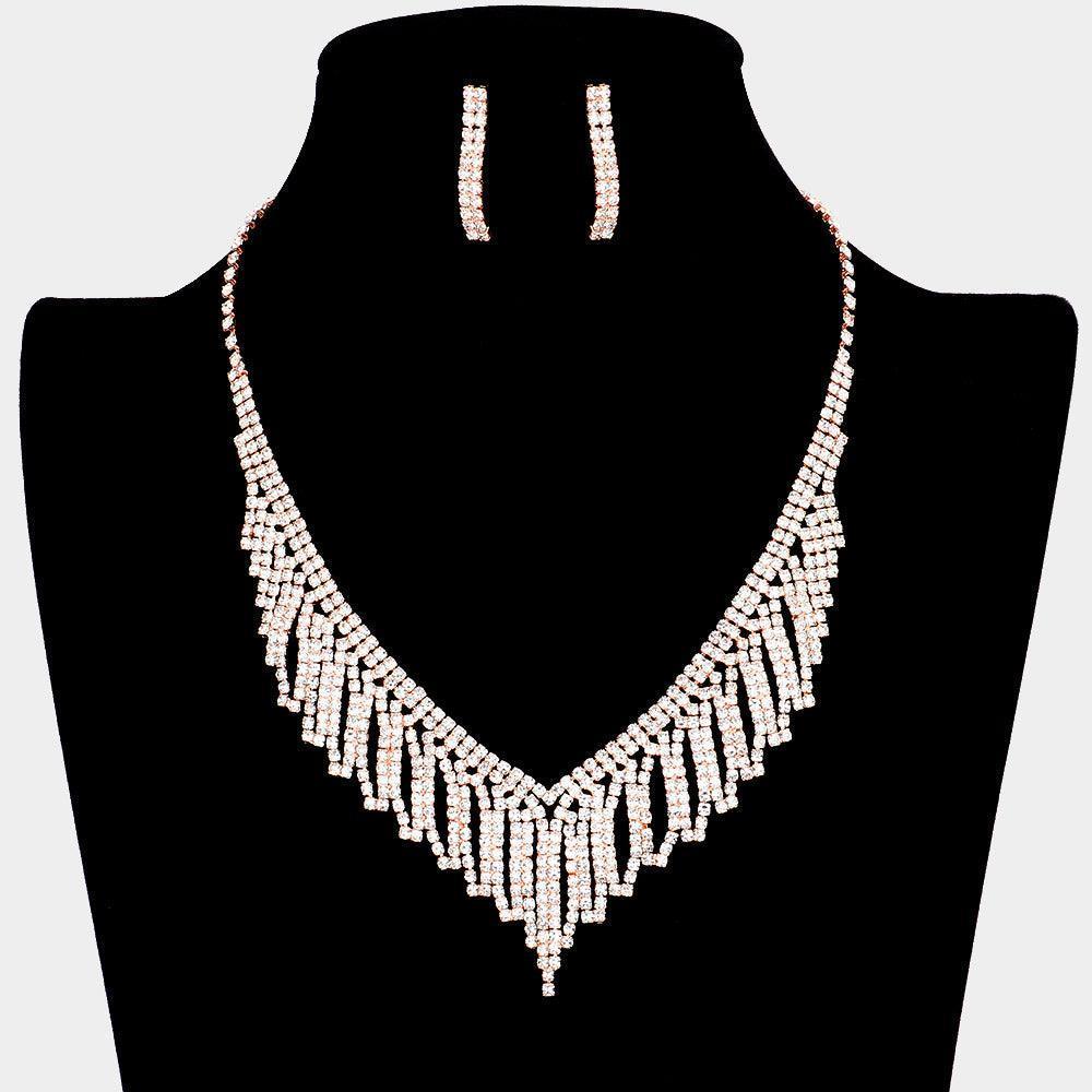 Rose Gold Collar Necklace Rhinestone Paved - Jewelry Store by Erik Rayo