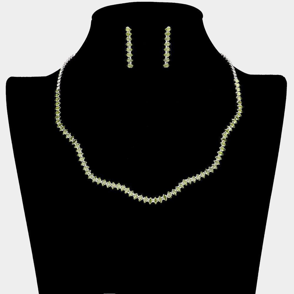 Silver CZ Wavy Necklace Rhinestone Paved - Jewelry Store by Erik Rayo