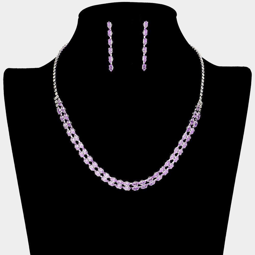 Silver CZ Marquise Necklace Rhinestone Paved - Jewelry Store by Erik Rayo