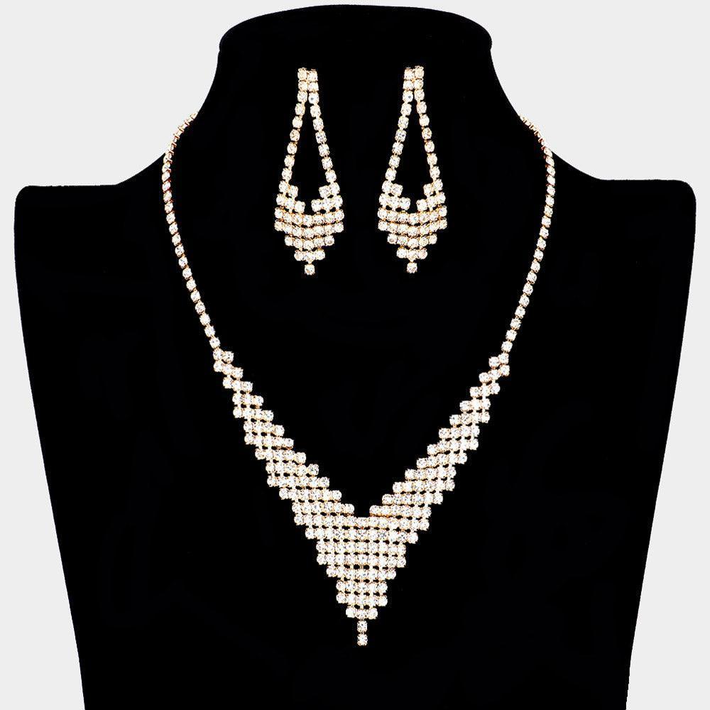 Gold Crystal Rhinestone Necklace - Jewelry Store by Erik Rayo