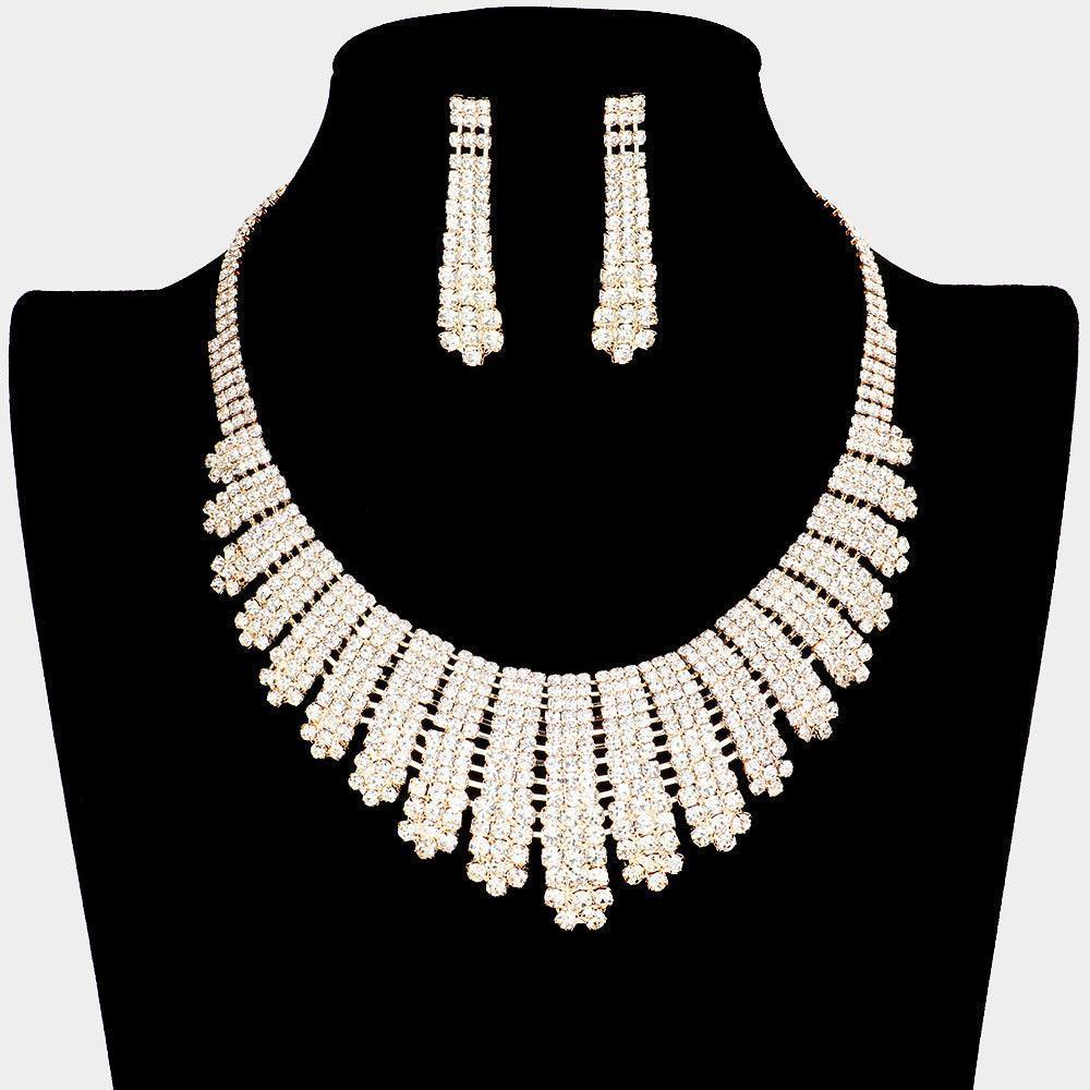 Gold Necklace Rhinestone Paved - Jewelry Store by Erik Rayo
