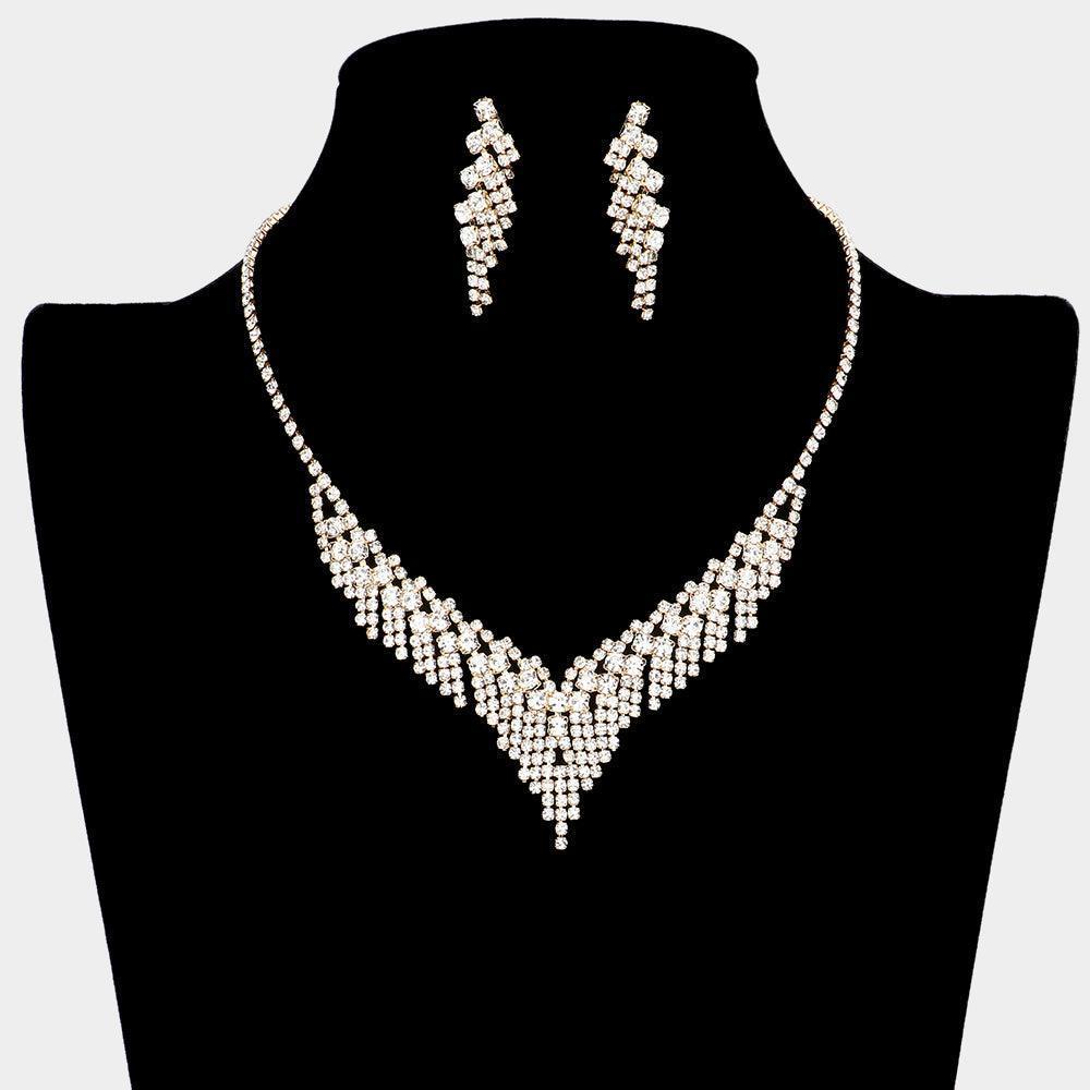 Gold Bubble Stone Rhinestone Necklace - Jewelry Store by Erik Rayo