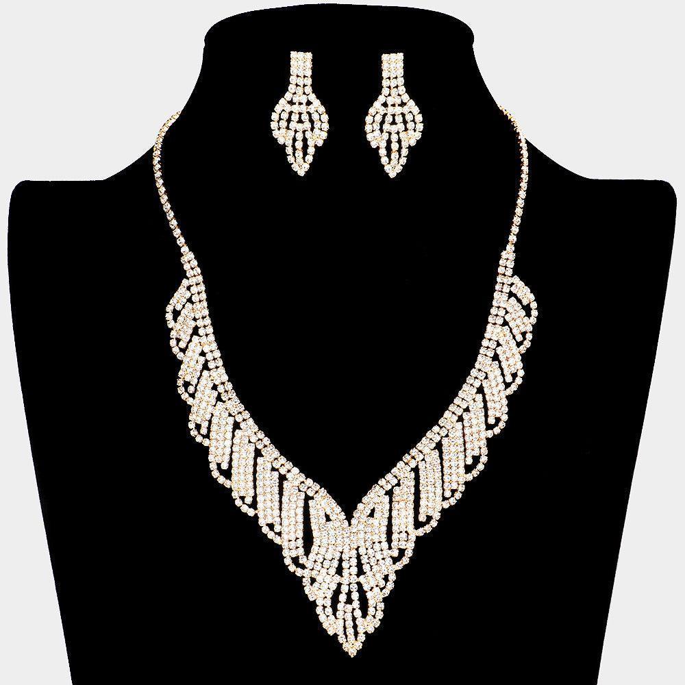 Gold Necklace Rhinestone Paved - Jewelry Store by Erik Rayo