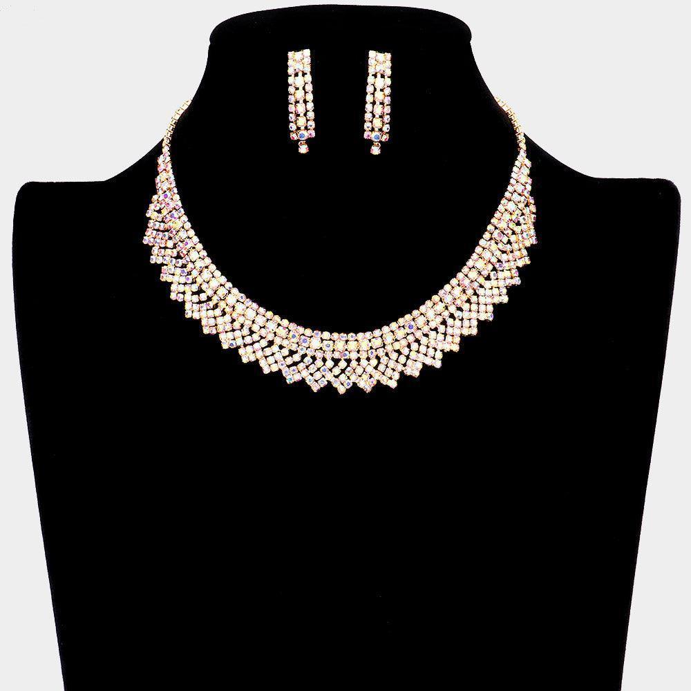 Gold Necklace Rhinestone Paved - Jewelry Store by Erik Rayo