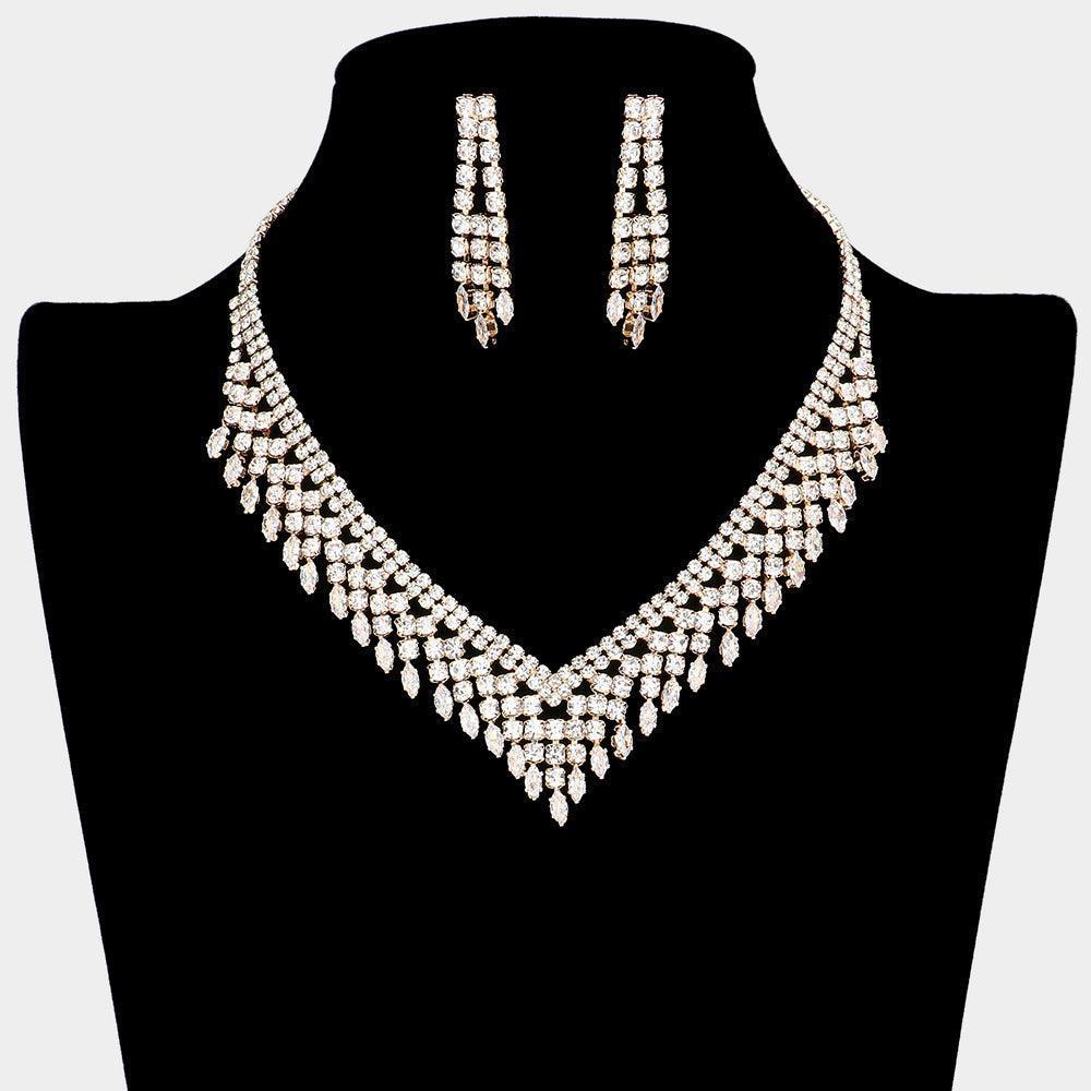 Gold CZ Marquise Accented Necklace - Jewelry Store by Erik Rayo