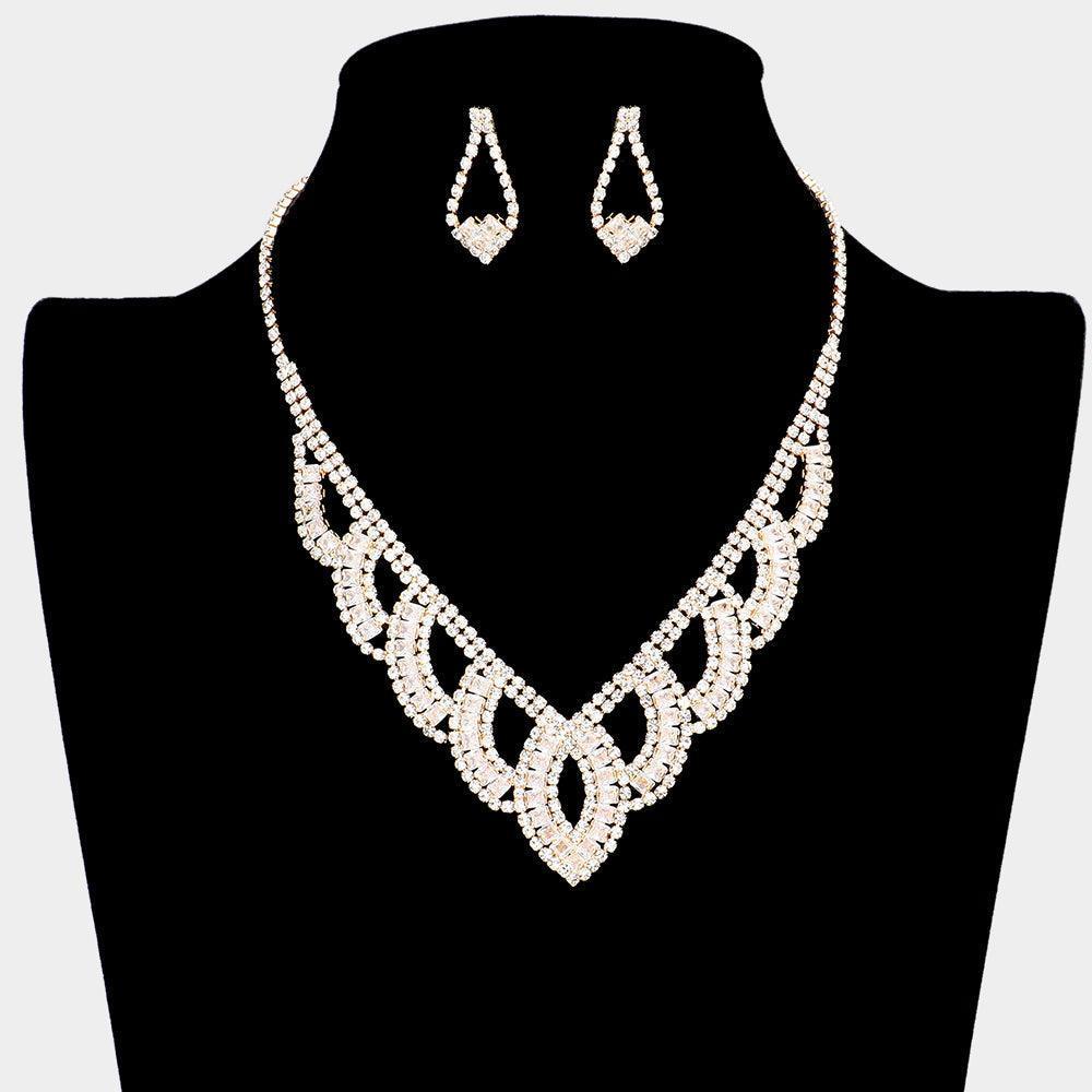 Gold CZ Square Stone Detailed Necklace - Jewelry Store by Erik Rayo