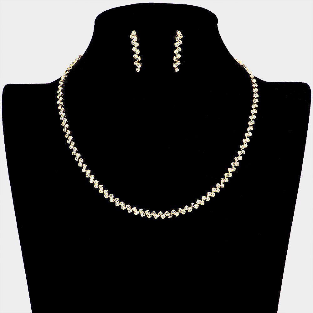 Gold Crystal Rhinestone Necklace - Jewelry Store by Erik Rayo