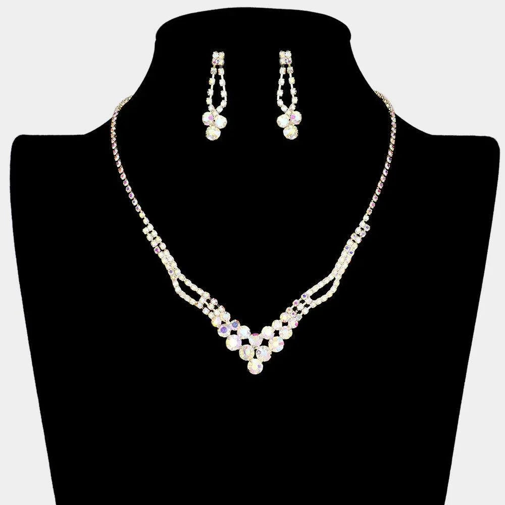 Gold Bubble Stone Accented Rhinestone Necklace - Jewelry Store by Erik Rayo