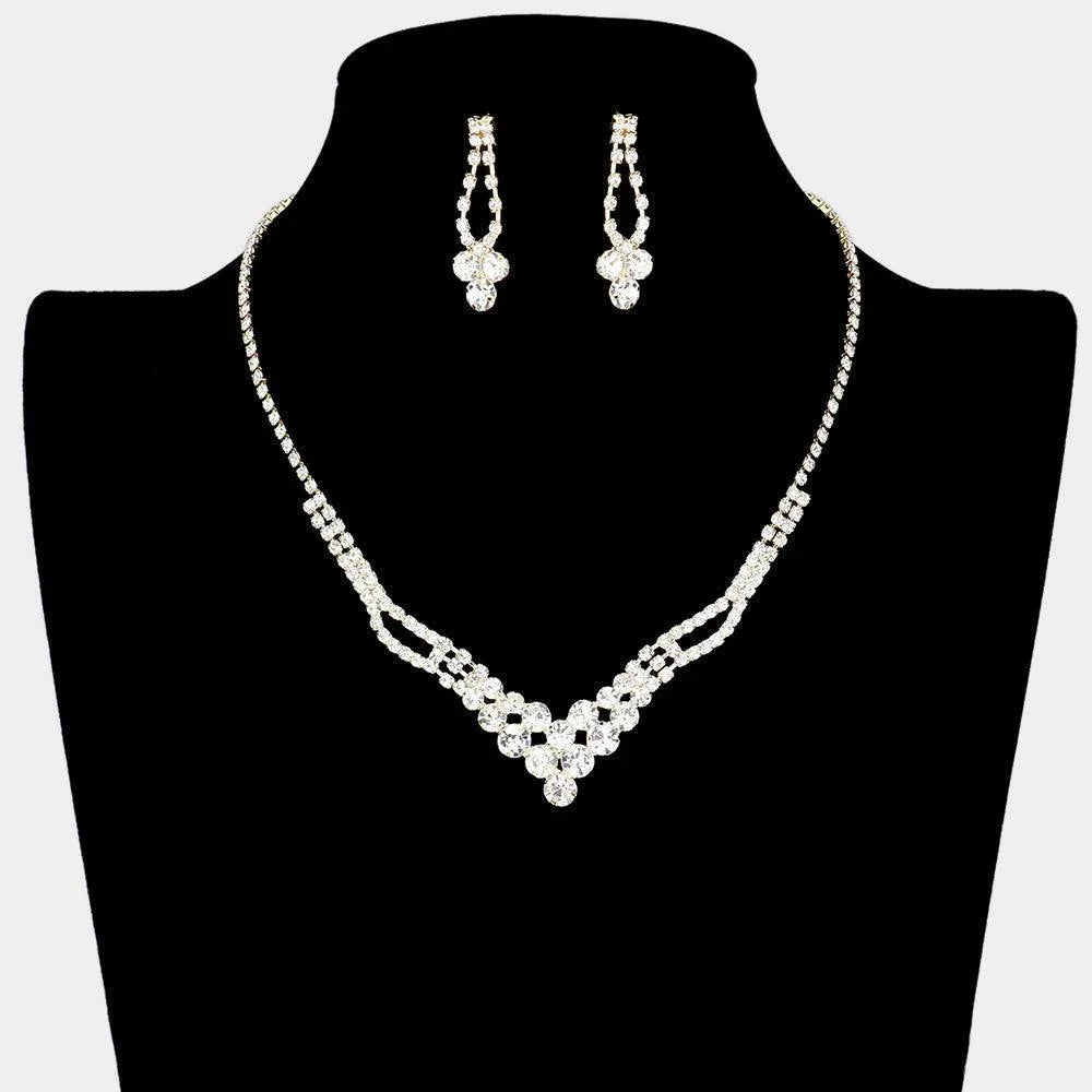 Gold Bubble Stone Accented Rhinestone Necklace - Jewelry Store by Erik Rayo