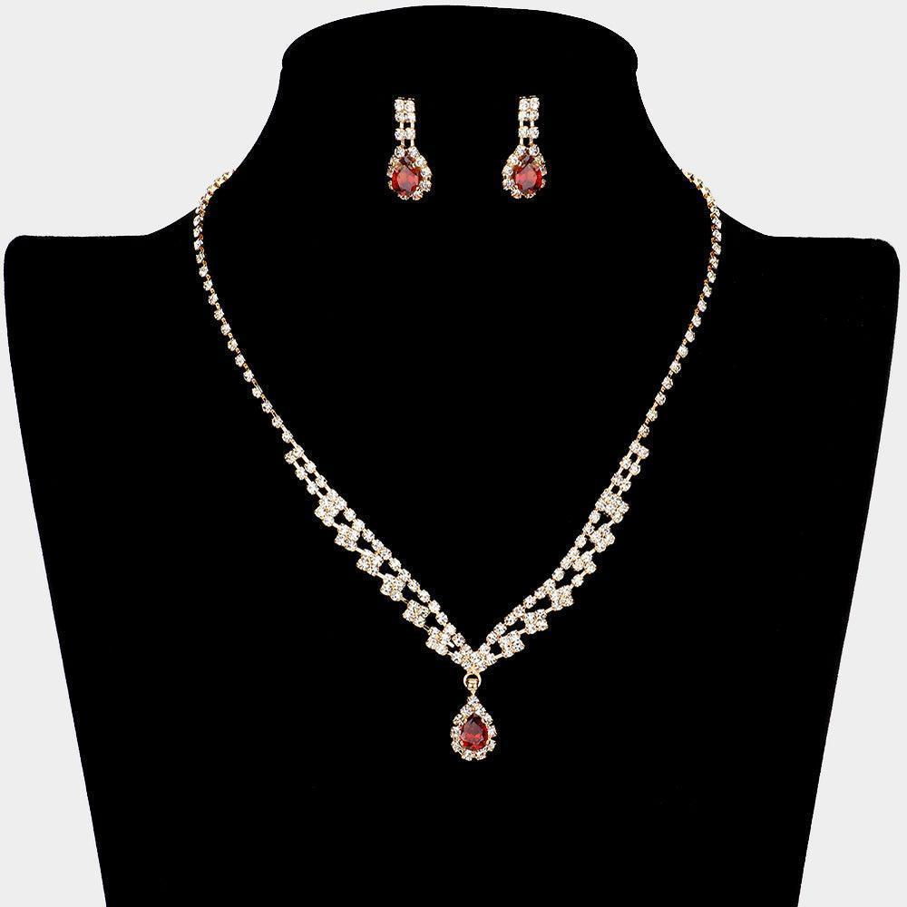 CZ Teardrop Stone Accented Necklace - Jewelry Store by Erik Rayo
