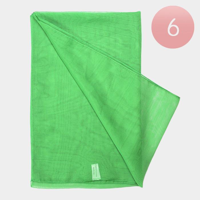 Green 6PCS - Solid Chiffon Scarf - Jewelry Store by Erik Rayo