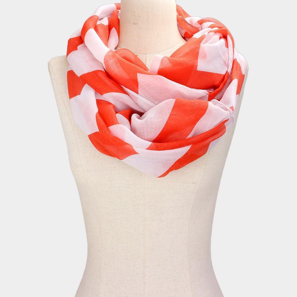 White Chevron Pattern Infinity Scarf - Jewelry Store by Erik Rayo