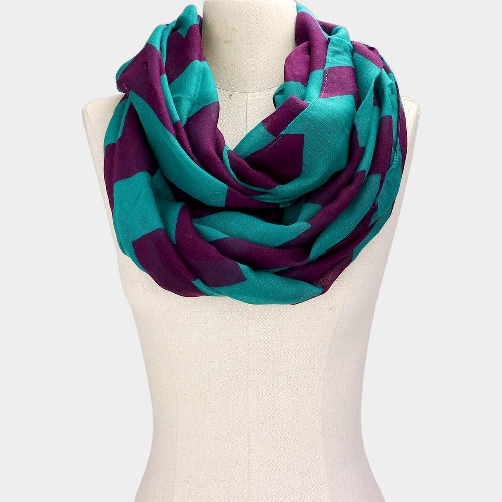 Purple Chevron Pattern Infinity Scarf - Jewelry Store by Erik Rayo