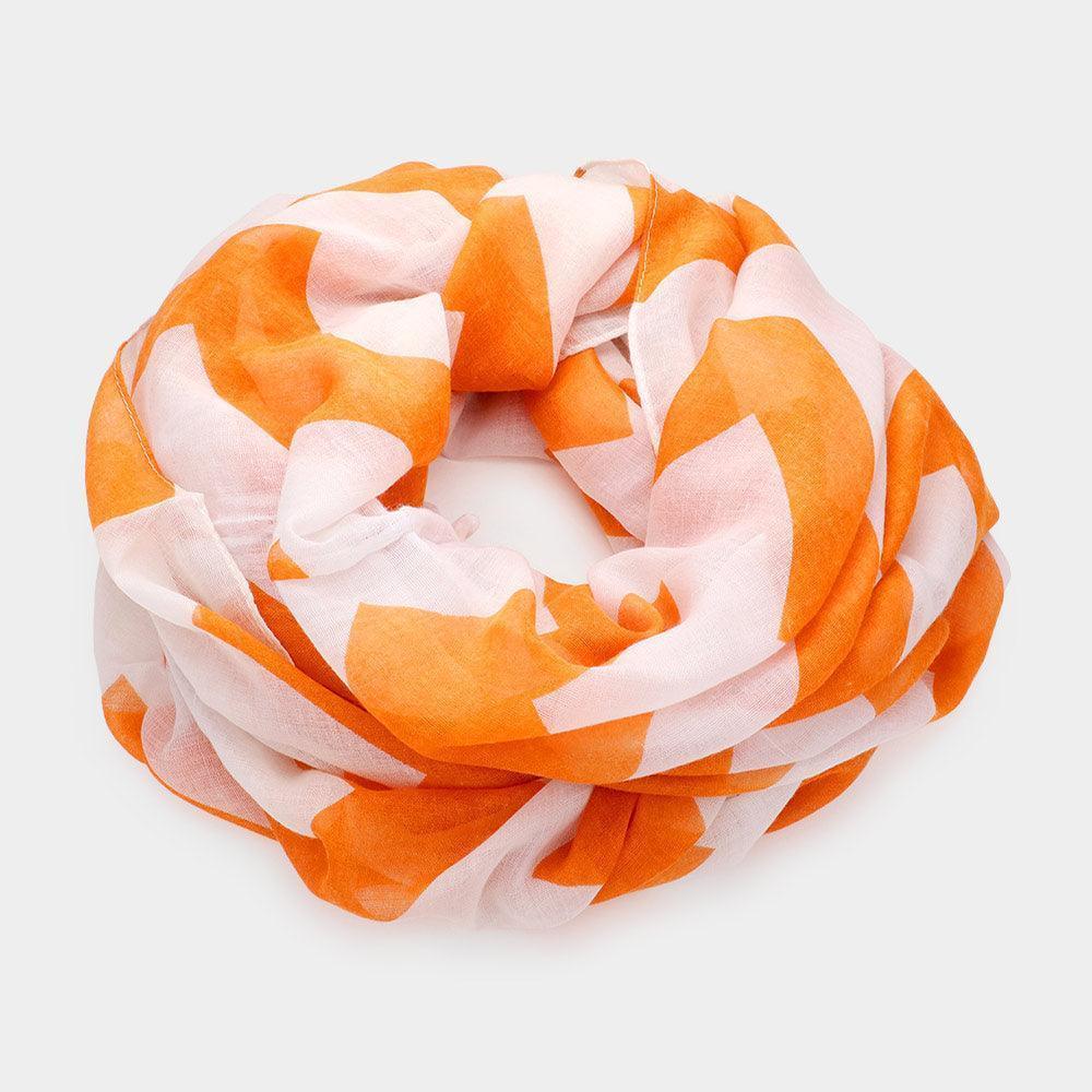 White Chevron Pattern Infinity Scarf - Jewelry Store by Erik Rayo