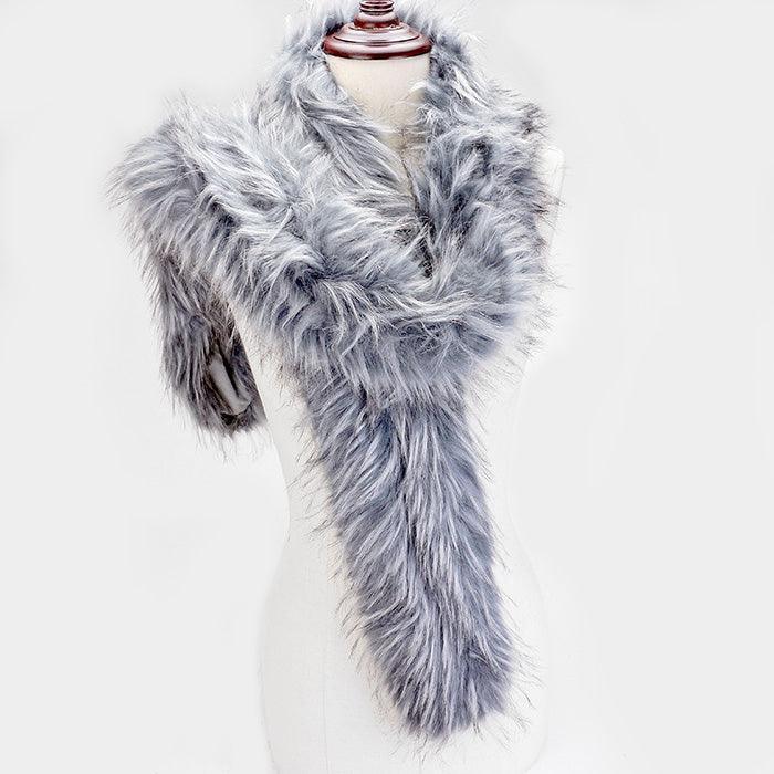 Long Faux Furry Layover Scarf - Jewelry Store by Erik Rayo
