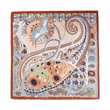 Load image into Gallery viewer, Brown Paisley Printed Square Scarf
