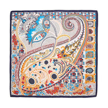 Load image into Gallery viewer, Navy Paisley Printed Square Scarf
