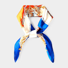 Load image into Gallery viewer, Navy Abstract Belt Print Bandana Scarf
