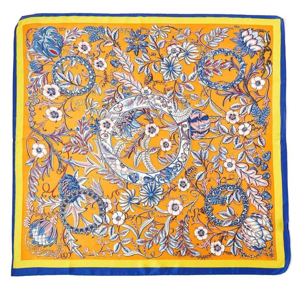 Orange Floral Print Bandana Scarf - Jewelry Store by Erik Rayo