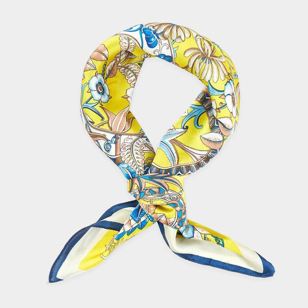 Yellow Floral Print Bandana Scarf - Jewelry Store by Erik Rayo