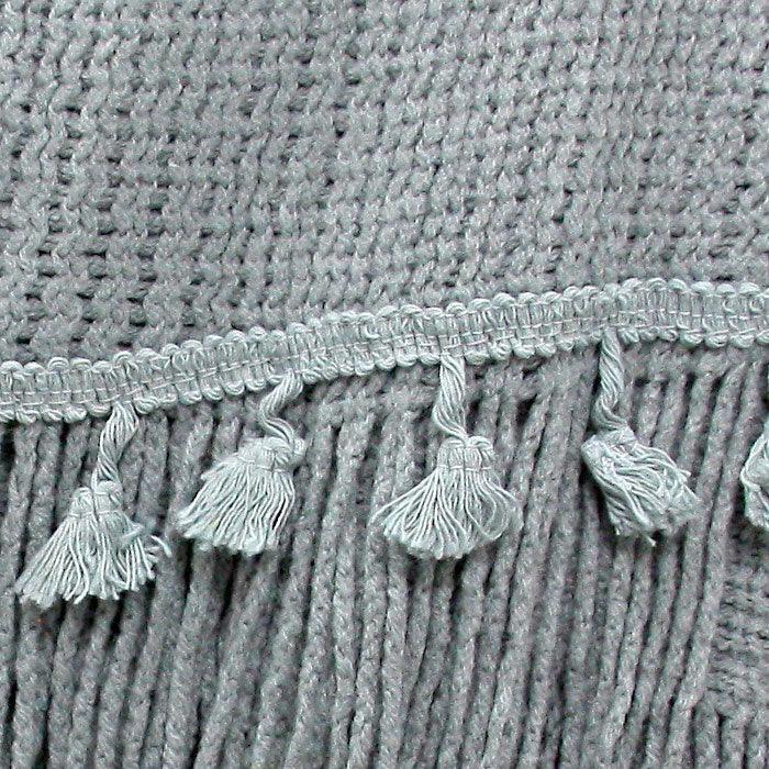 Gray Fringe Accented Knit Scarf - Jewelry Store by Erik Rayo