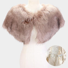 Load image into Gallery viewer, Brown Faux Fur Cape Scarf
