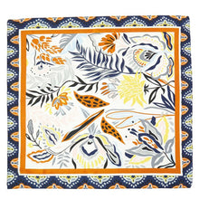 Load image into Gallery viewer, Navy Tropical Leaves Print Bandana Scarf
