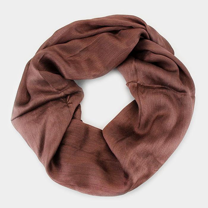 Brown Cozy Polyester Infinity Scarf