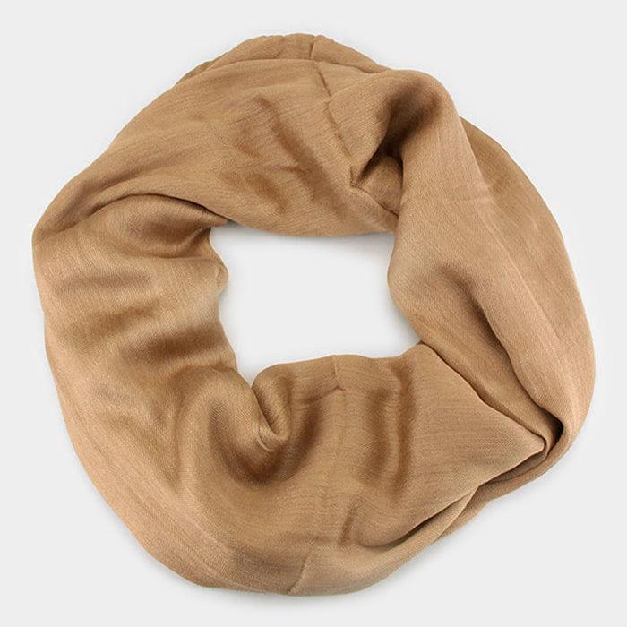 Khaki Cozy Polyester Infinity Scarf