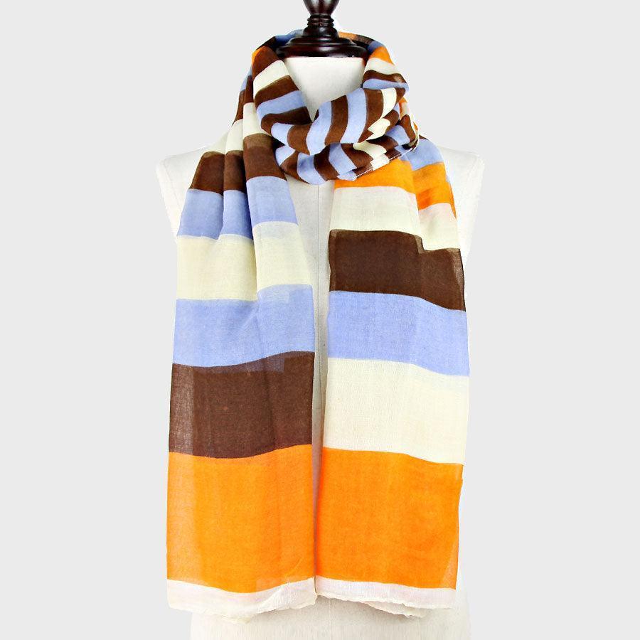 White Funky Stripes Polyester Scarf - Jewelry Store by Erik Rayo