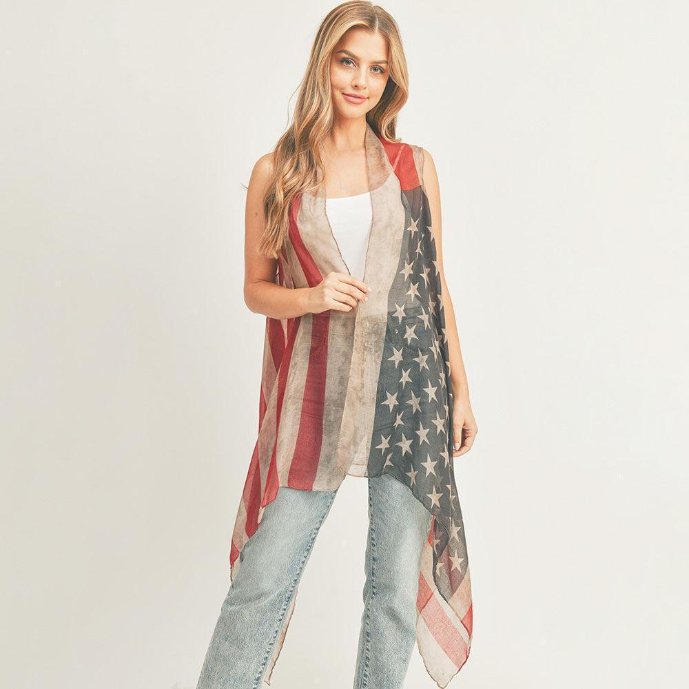 Vintage American Flag Vest Poncho - Jewelry Store by Erik Rayo