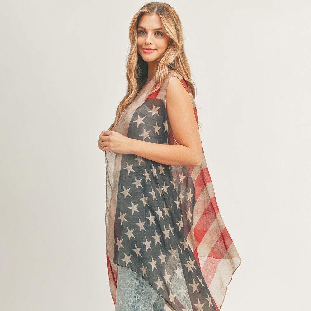 Vintage American Flag Vest Poncho - Jewelry Store by Erik Rayo