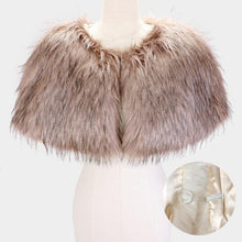 Load image into Gallery viewer, Brown Faux Fur Cape Scarf
