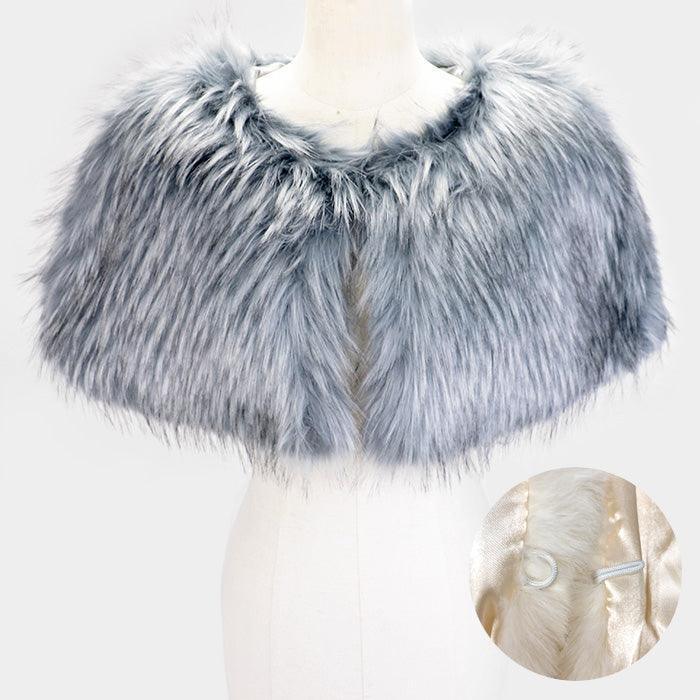 Gray Faux Fur Cape Scarf - Jewelry Store by Erik Rayo