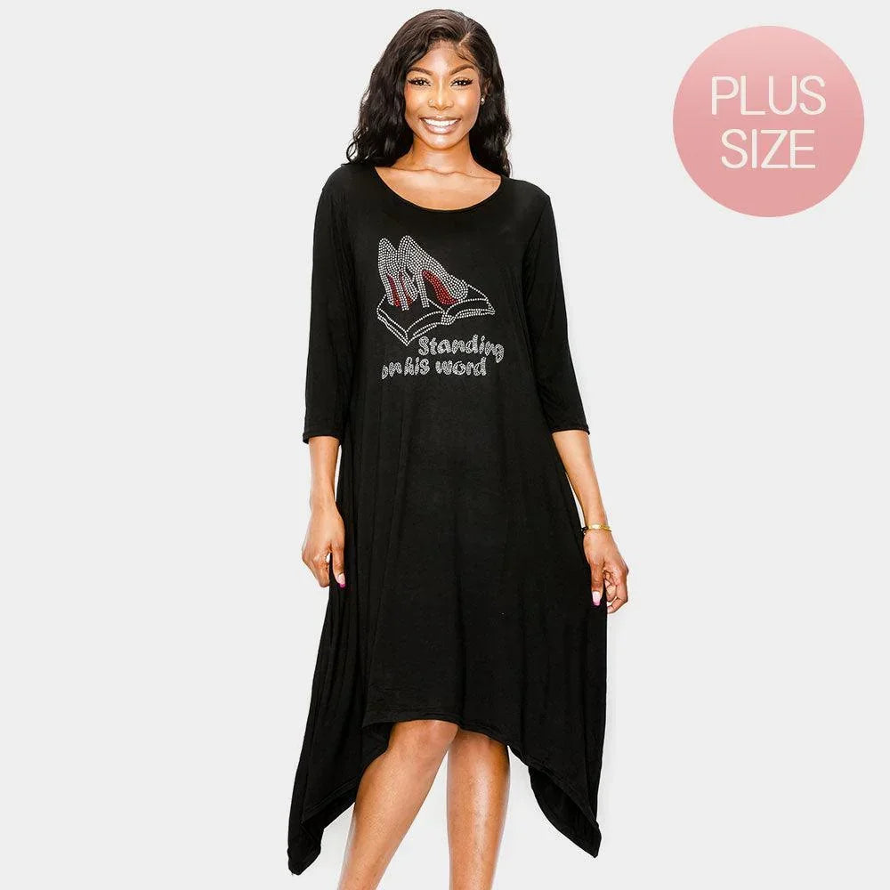 Black Standing on His Word Crystal Embellished Dress - Jewelry Store by Erik Rayo