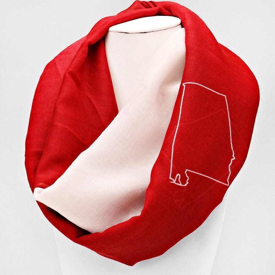 Red "Alabama" Polyester Infinity Scarf - Jewelry Store by Erik Rayo