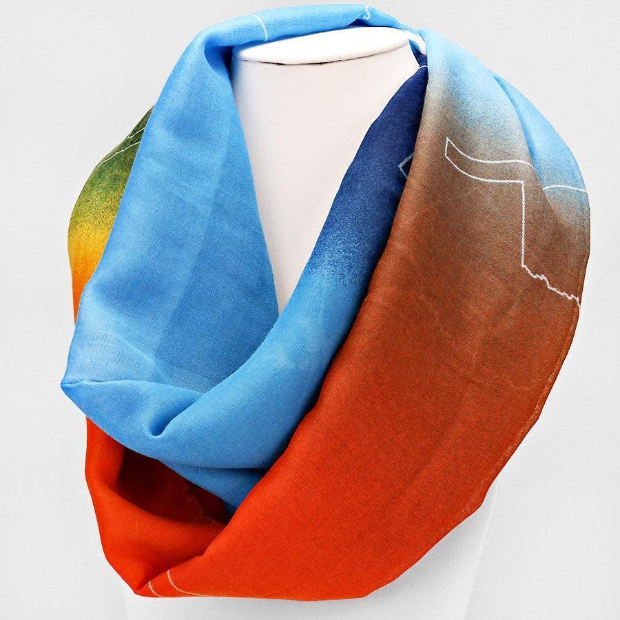 Yellow "Oklahoma" Polyester Infinity Scarf - Jewelry Store by Erik Rayo