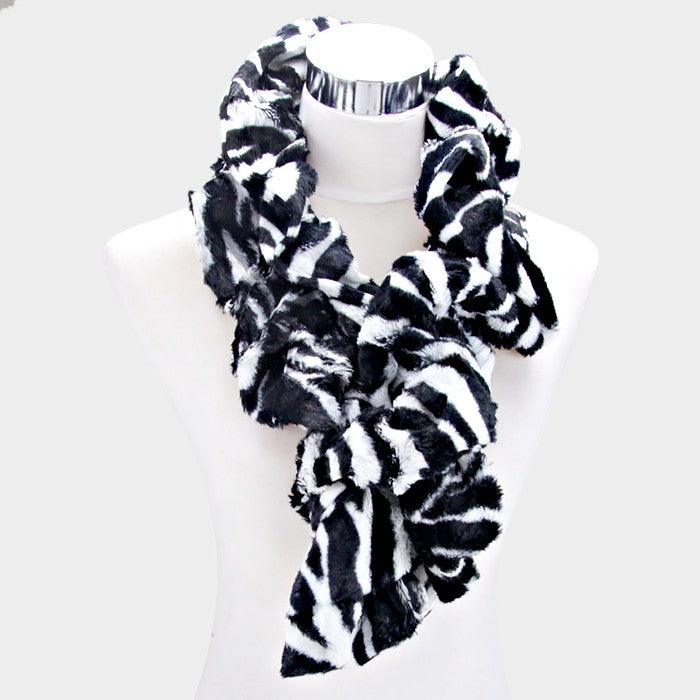 White Zebra pattern scarf