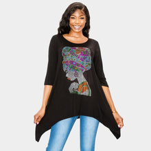 Load image into Gallery viewer, Black Girl Crystal Embellished Long Sleeve Top
