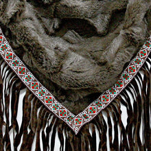 Load image into Gallery viewer, Brown Boho Fringe Fur Scarf
