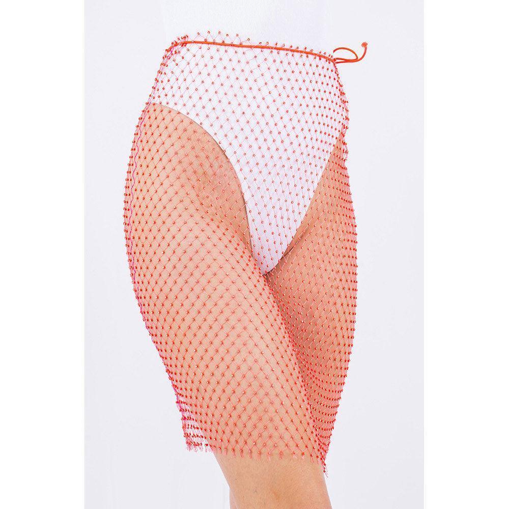 Fuchsia Bling Mesh Cover Up Skirt - Jewelry Store by Erik Rayo
