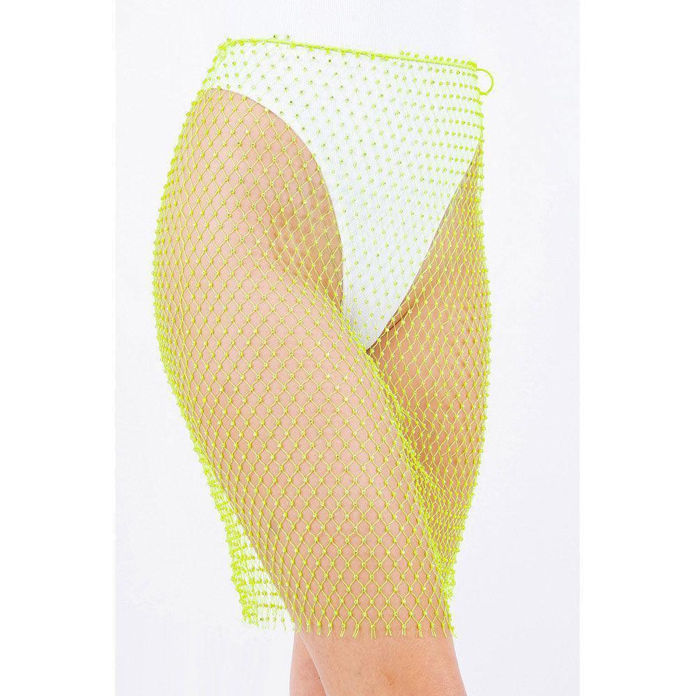 Green Bling Mesh Cover Up Skirt - Jewelry Store by Erik Rayo
