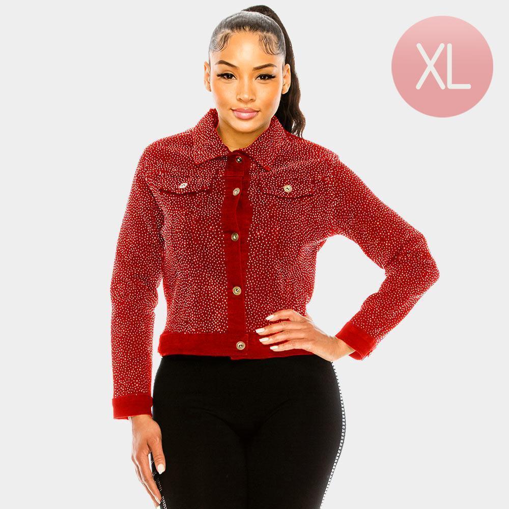 Red Bling Denim Jacket