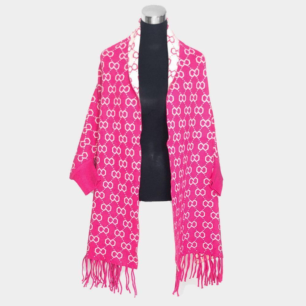 Fuchsia Luxury Patterned Poncho - Jewelry Store by Erik Rayo